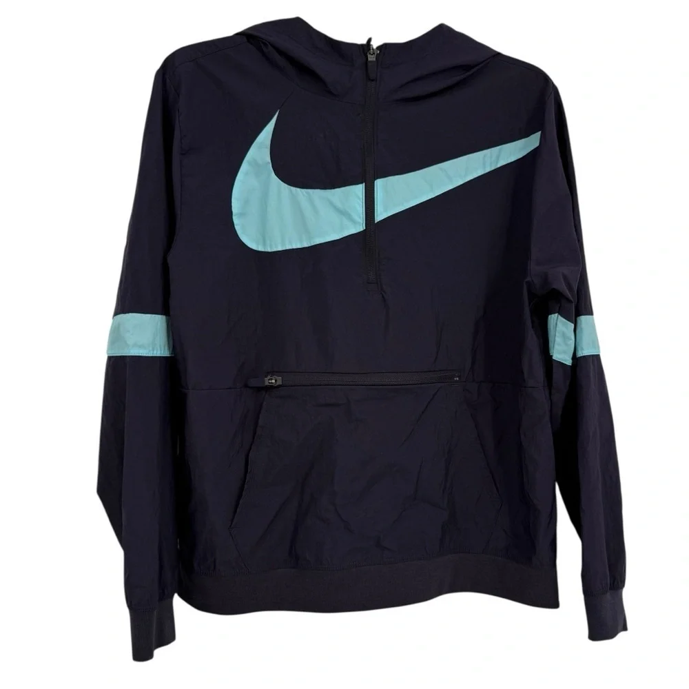 Nike Kids’ Pullover Nylon Hoodie Size XL Purple Crossover 1/4 Zip Swoosh